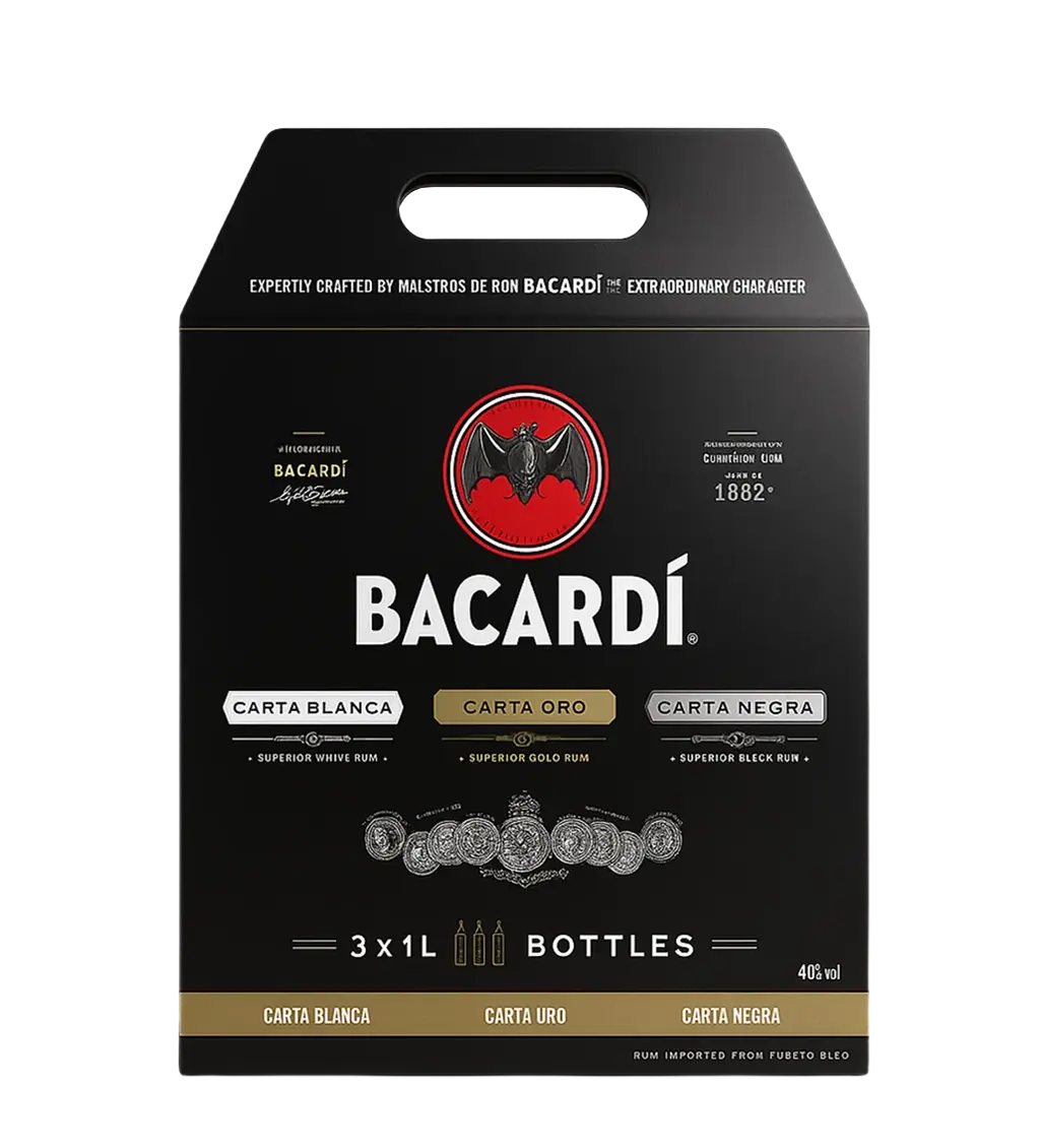 Bacardi Rum Triple Pack 1L