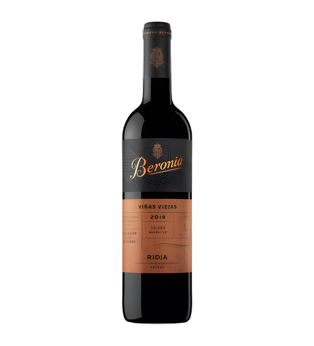 Beronia Viñas Viejas Rioja Red Wine 75cl bottle with dark label on white background