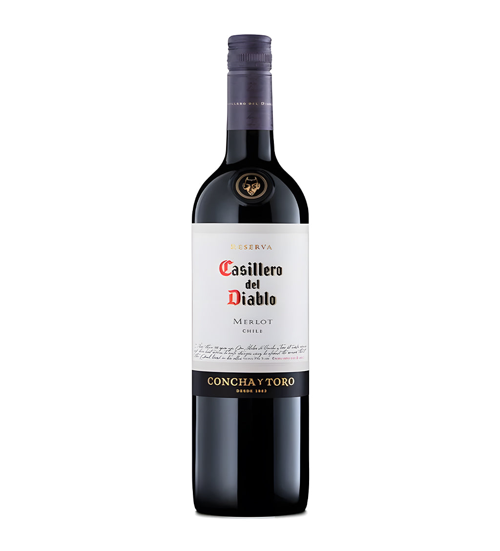 Bottle of Casillero Merlot, red wine, from Chile
