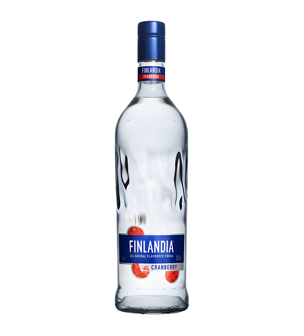 Finlandia cranberry vodka bottle on a white background