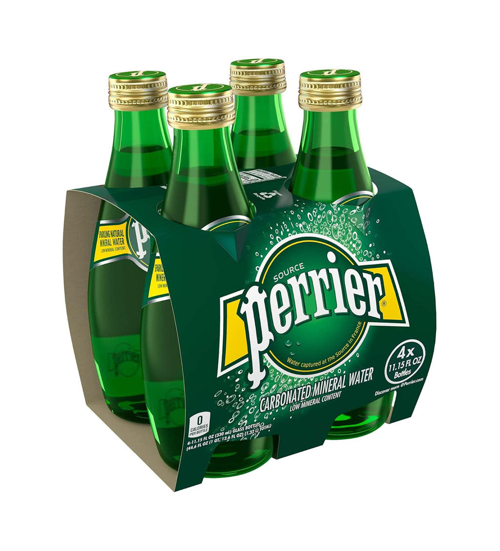 Perrier Sparkling Carbonated Mineral Water 330ml Pack of 4 - Richmond Cellar General Trading L.L.C