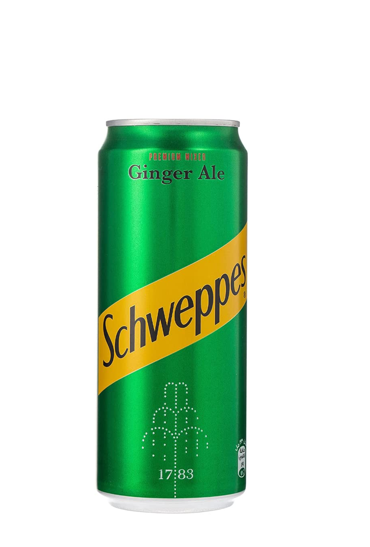 Green can of Schweppes Ginger Ale