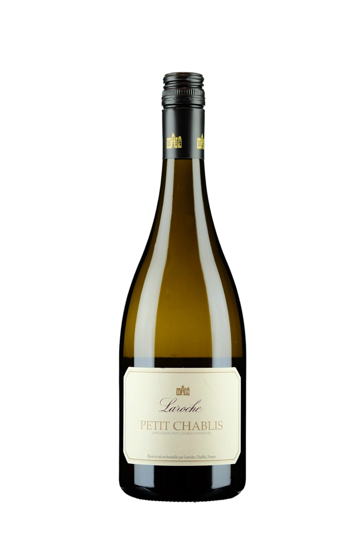 Wine bottle labeled Petit Chablis