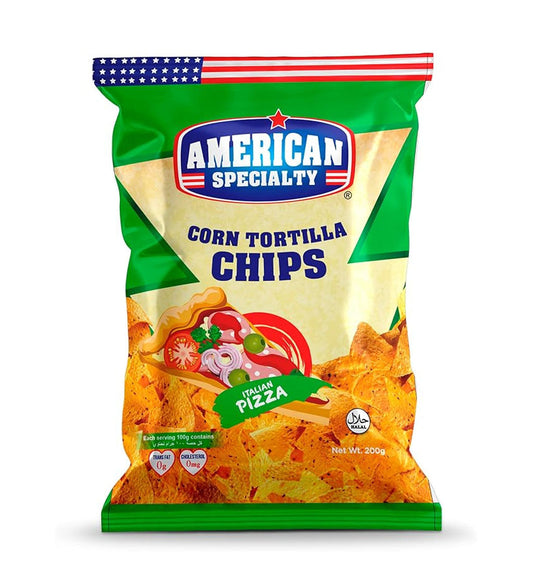 American Specialty Corn Tortilla Chips Italian Pizza 200g - Richmond Cellar General Trading L.L.C