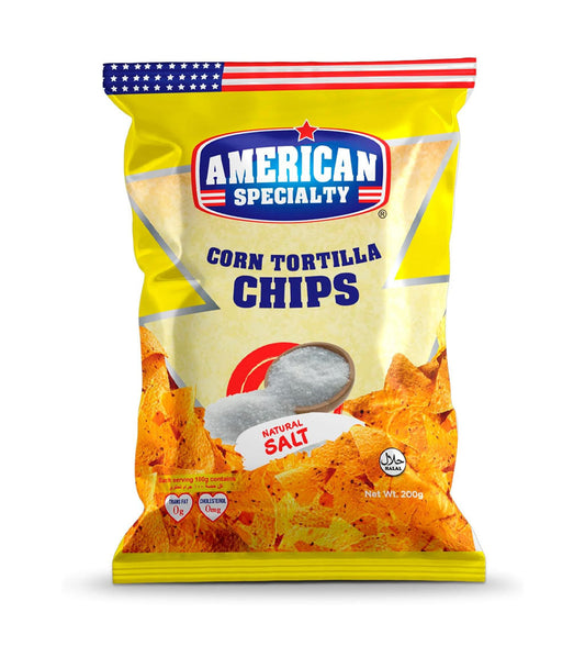 American Specialty Corn Tortilla Chips Natural Salt 200g - Richmond Cellar General Trading L.L.C