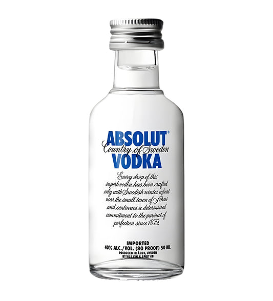 Absolut Vodka bottle on a white background