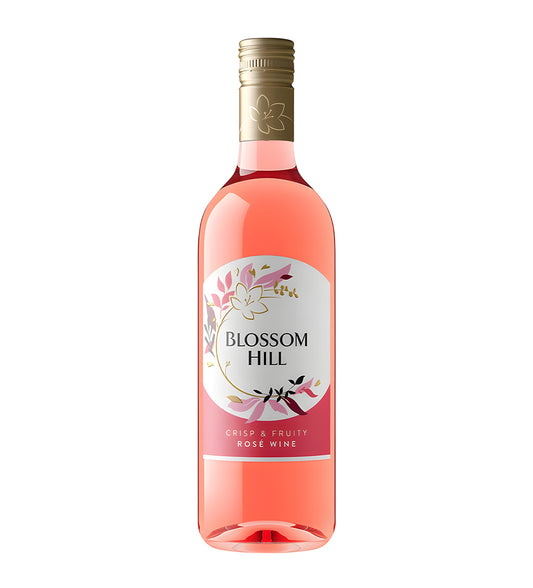 Blossom Hill Classic Rosé Wine 75cl bottle with pink label and floral accents on white background