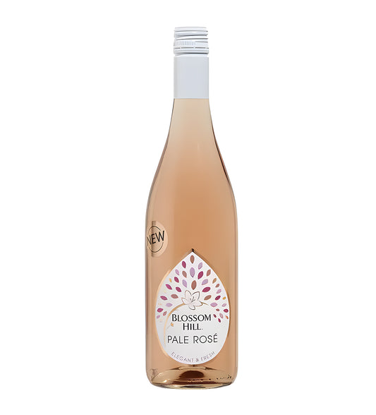 Bottle of Blossom Hill Pale Rosé wine on a white background