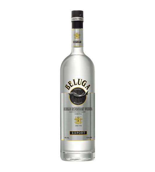 Beluga Vodka bottle on a white background