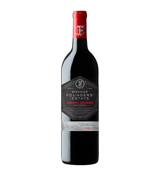 Beringer Founders' Select Cabernet Sauvignon wine bottle on a white background