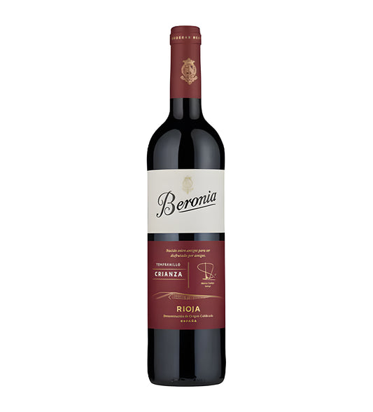 Beronia Crianza Rioja Spanish red wine 75cl bottle on white background