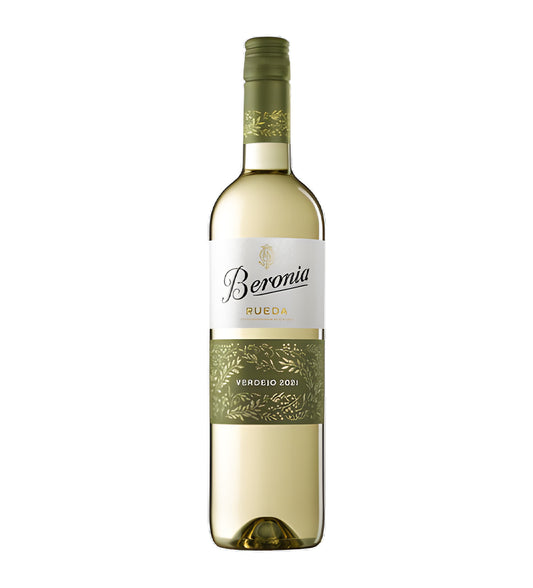 Beronia Verdejo Rueda White Wine 75cl bottle with green and white label on white background