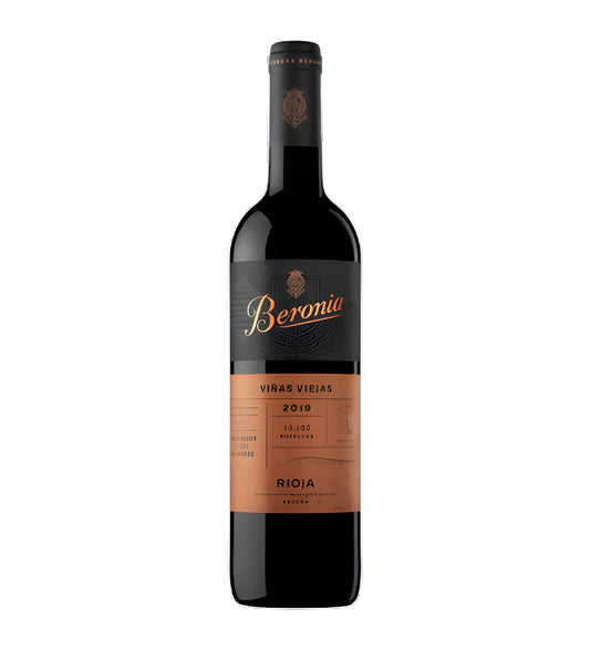 Beronia Viñas Viejas Rioja Red Wine 75cl bottle with dark label on white background