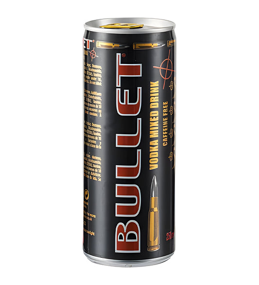 Can of Bullet Vodka MIneral Drink on a white background