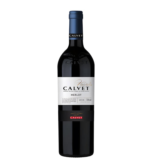 Bottle of Calvet Merlot red wine from France