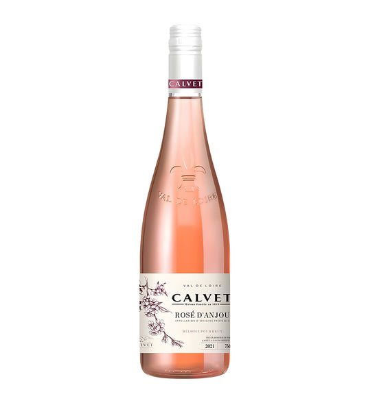 Bottle of Calvet Rosé d’Anjou rosé wine from France