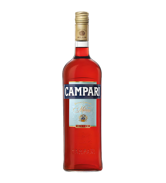 Campari bottle on a white background