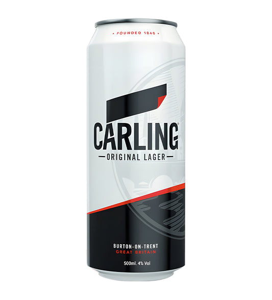 Carling Original Lager can on a white background
