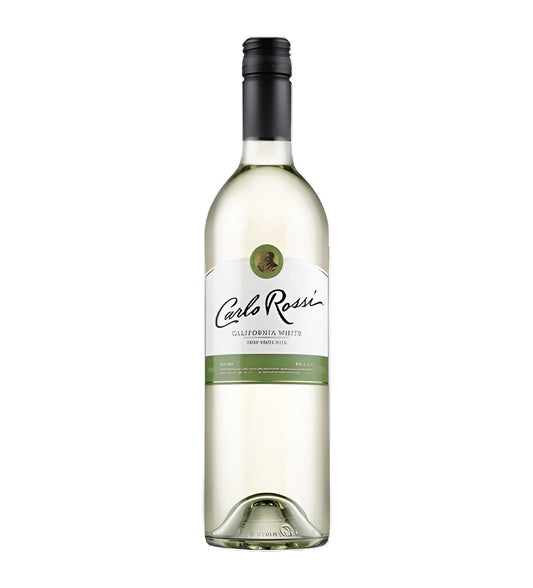Bottle of Carlo Rossi California White wine on a white background