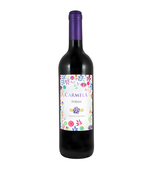 Bottle of Carmela Syrah red wine