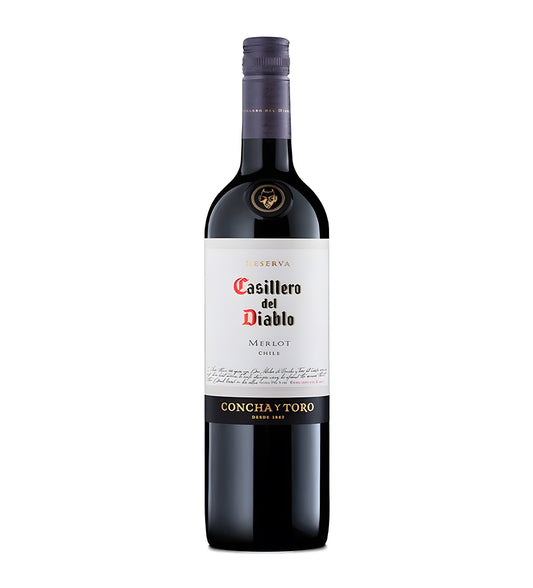 Bottle of Casillero Merlot, red wine, from Chile