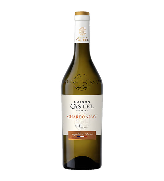 Bottle of Castel Chardonnay, white wine, from France