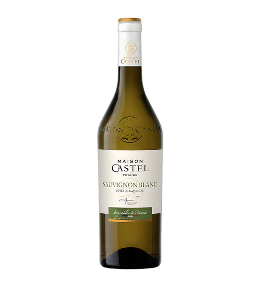Bottle of Castel Gascogne Sauvignon Blanc, white wine, from France
