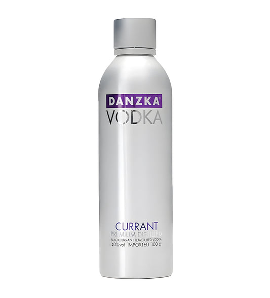 Danzka Vodka Currant bottle on a white background