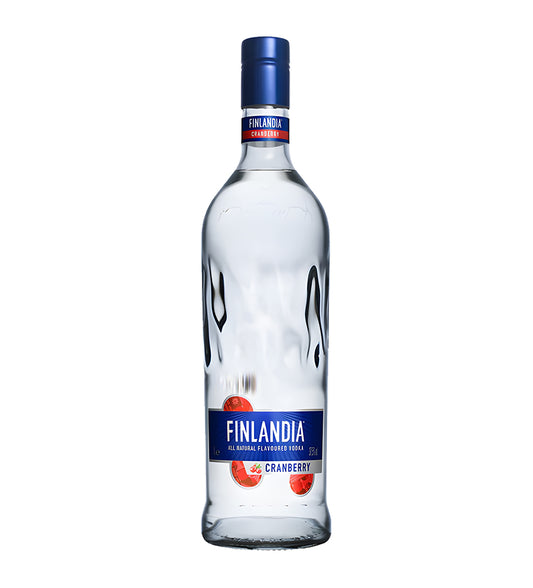 Finlandia cranberry vodka bottle on a white background
