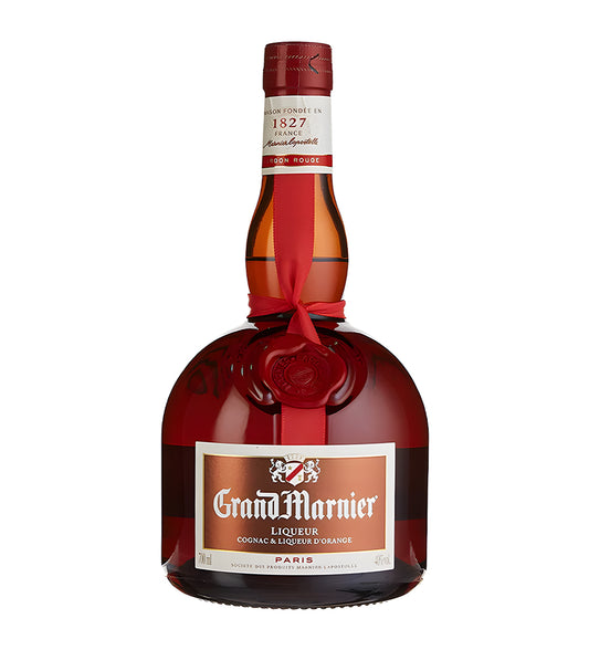 Bottle of Grand Marnier on a white background