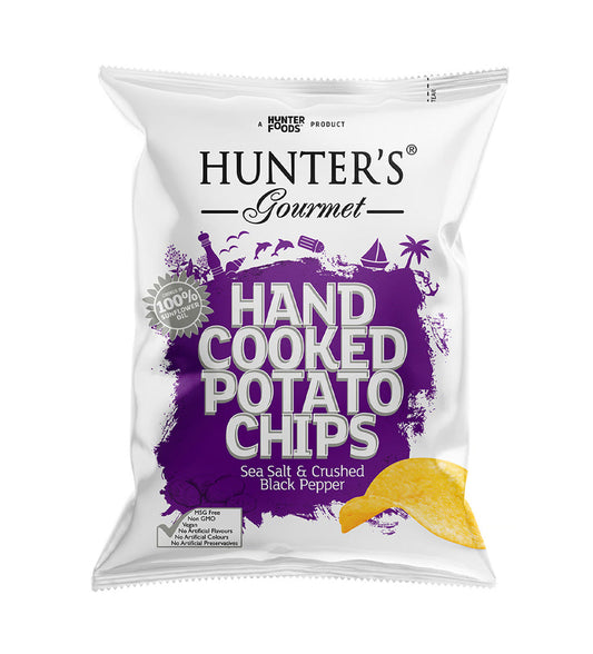Hunter's Gourmet Potato Chips Sea Salt & Crushed Black Pepper