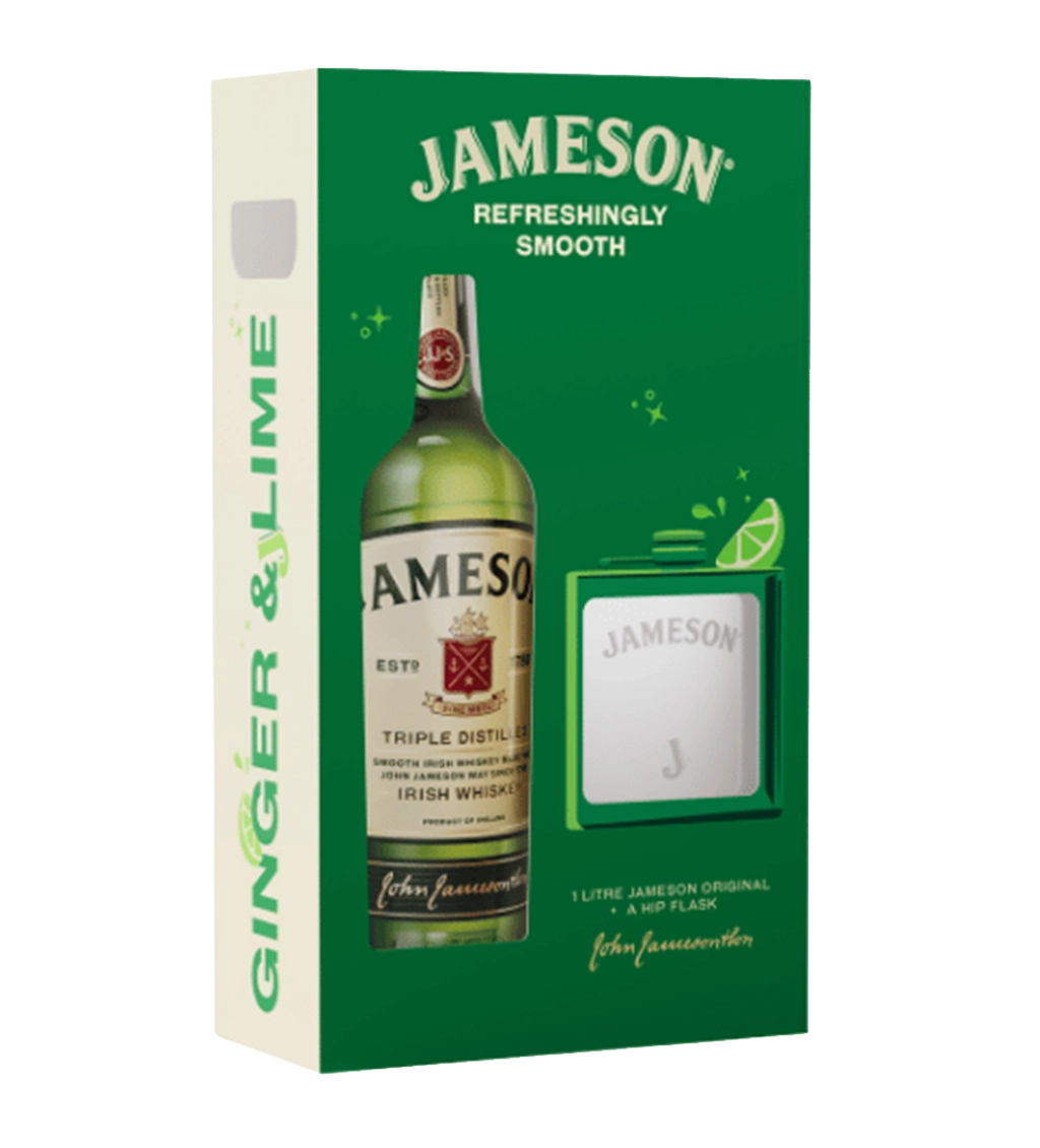 Jameson Whisky 1L With Hipflask - Richmond Cellar now delivering in Dubai, Abu Dhabi & Ras Al Khaimah