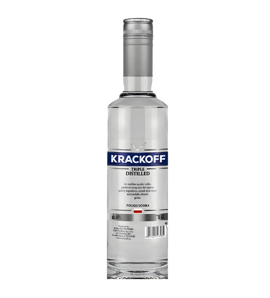 Krackoff vodka bottle on a white background