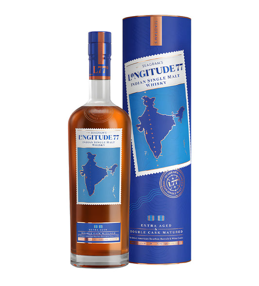 Longitude 77 Indian Single Malt Whisky 75CL