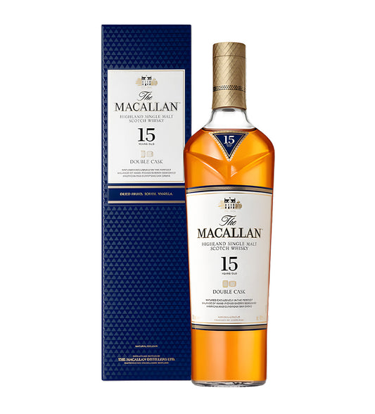 Clear glass bottle, deep amber whisky, elegant label with gold accents, white background, realistic lighting and reflections.