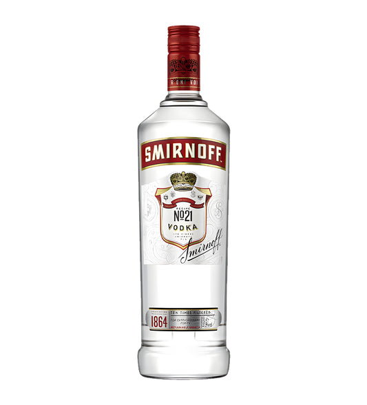 Smirnoff vodka bottle on a white background
