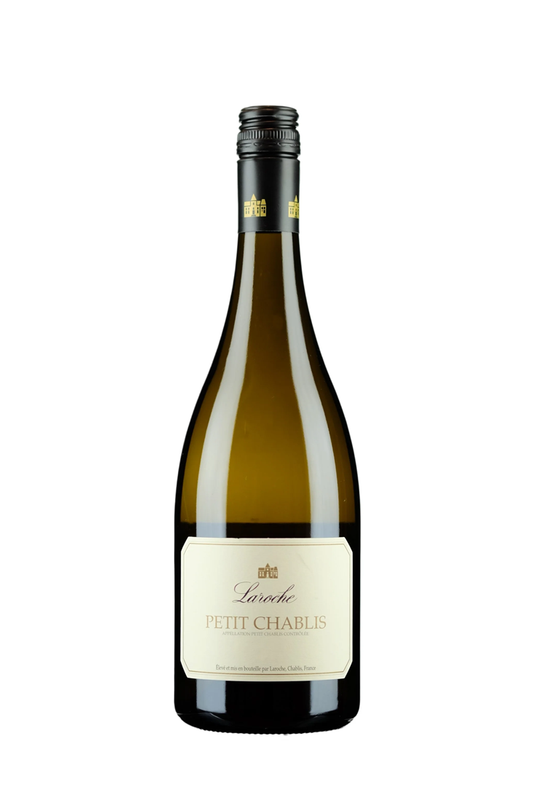 Wine bottle labeled Petit Chablis